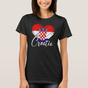 Vintage Croatian Flag Croatia Pride Roots Heritage T-Shirt