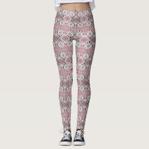 Vintage Crocheted Daisy Lace Print Leggings