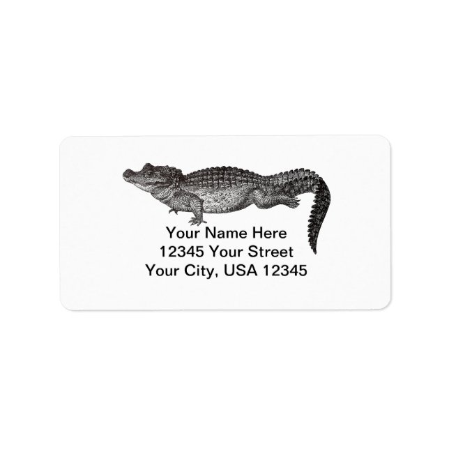 Vintage Crocodile Address Labels (Front)