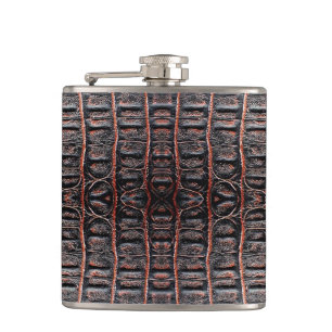 Vintage crocodile skin hip flask