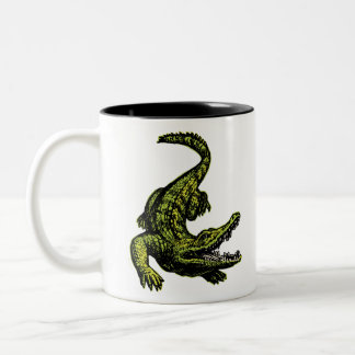 Vintage Crocodile Two-Tone Coffee Mug