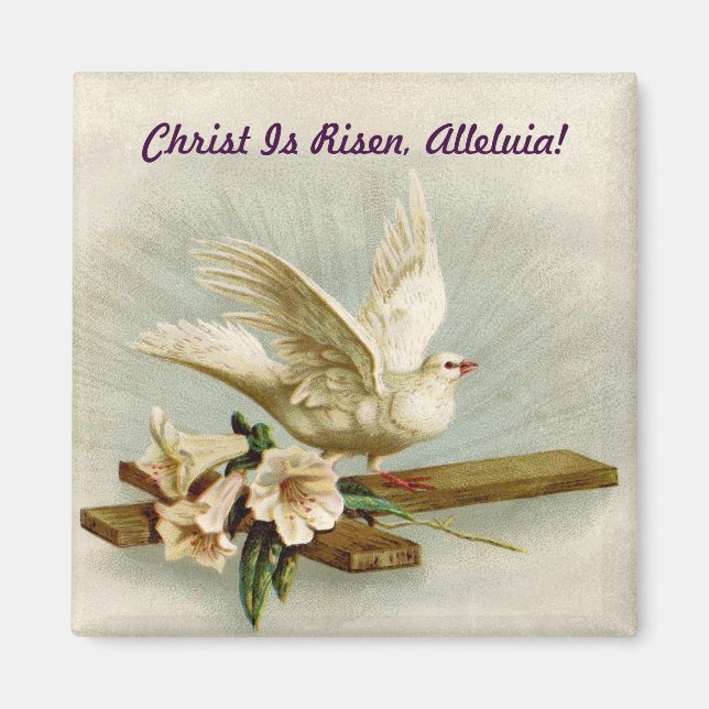 Vintage Cross And Dove Magnet (Front)