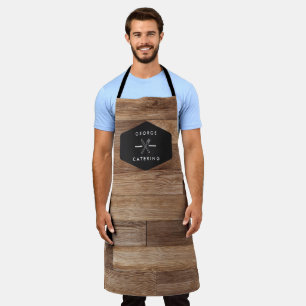 Vintage Crossed Fork Knife Logo Catering Business Apron