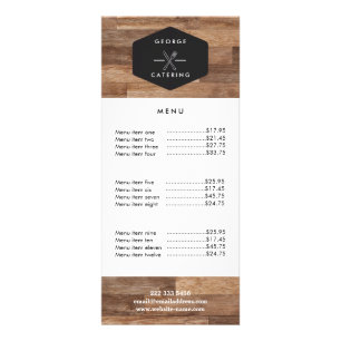 Vintage Crossed Fork Knife Logo Catering Business Rack Card