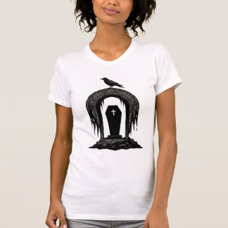 Vintage Crow Cemetery Grave Silhouette Shirt Desig