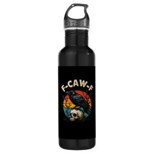 Vintage Crow F-Caw-F Raven Bird Humour Meme Funny 710 Ml Water Bottle
