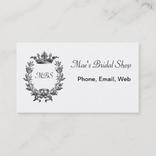 Vintage Crown and Wreath Art Business Card