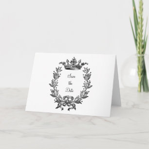 Vintage Crown and Wreath Art Holiday Card