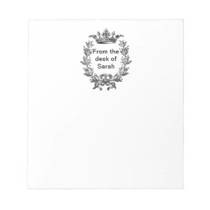 Vintage Crown and Wreath Art Notepad
