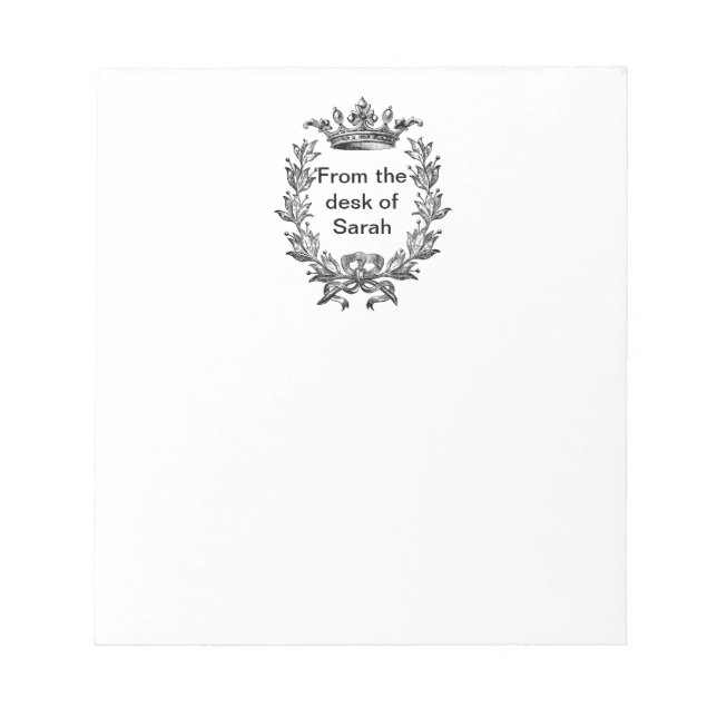 Vintage Crown and Wreath Art Notepad (Front)