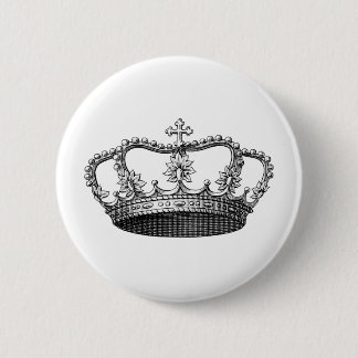 Vintage Crown Black and White 6 Cm Round Badge