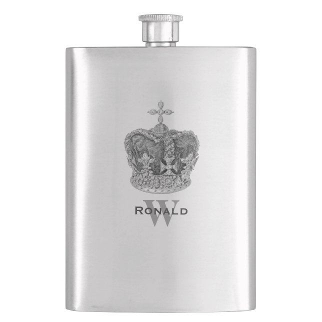 Vintage Crown Custom Flask (Front)