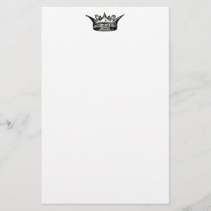Vintage Crown Illustration Stationery