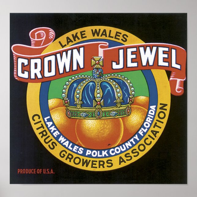 Vintage Crown Jewel Label Poster (Front)