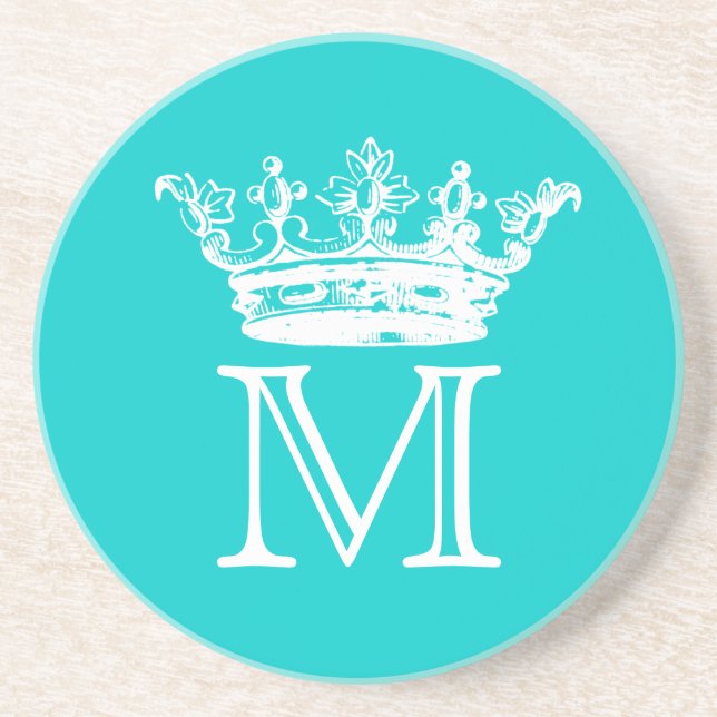 Vintage Crown Monogram Coaster (Front)
