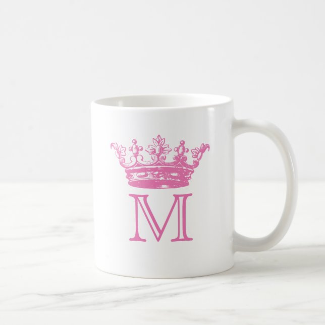 Vintage Crown Monogram Coffee Mug (Right)