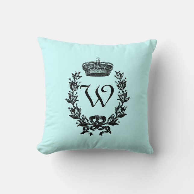 Vintage Crown Monogram Cushion (Front)