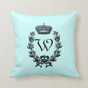 Vintage Crown Monogram Cushion