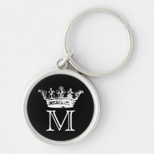 Vintage Crown Monogram Key Ring