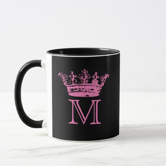 Vintage Crown Monogram Mug (Left)