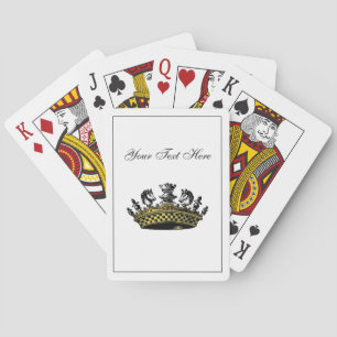 Vintage Crown With Chess Pieces Colour Playing Cards