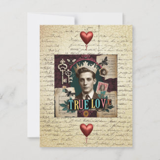 Vintage Crowned Gentleman "True Love" Postcard