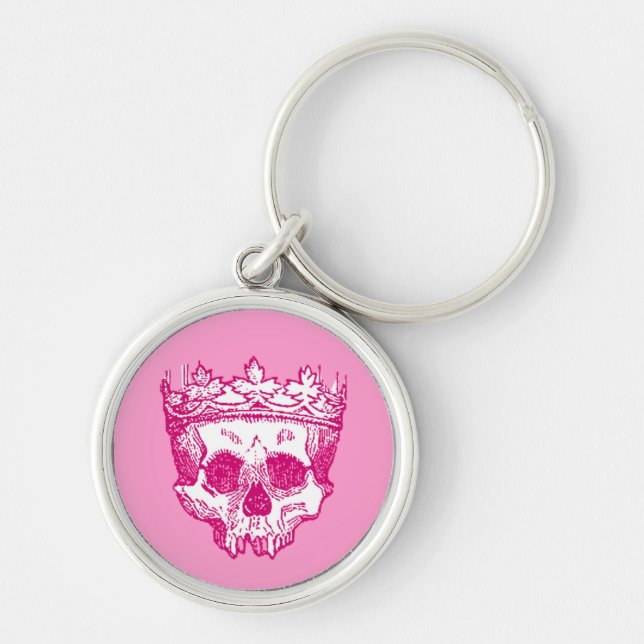 Vintage Crowned Skull Key Ring (Front)