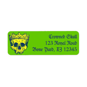 Vintage Crowned Skull Return Address Label