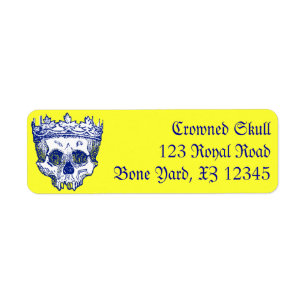 Vintage Crowned Skull Return Address Label
