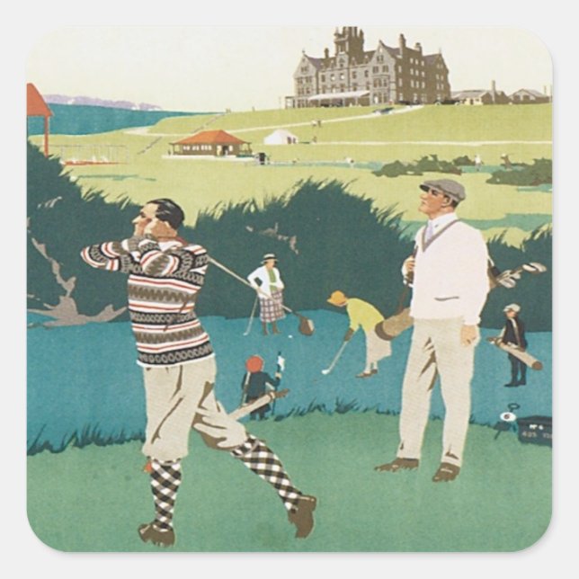 Vintage Cruden Bay Scotland Square Sticker (Front)