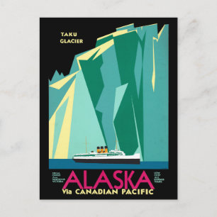 Vintage Cruise Line Alaska Glacier Travel Postcard