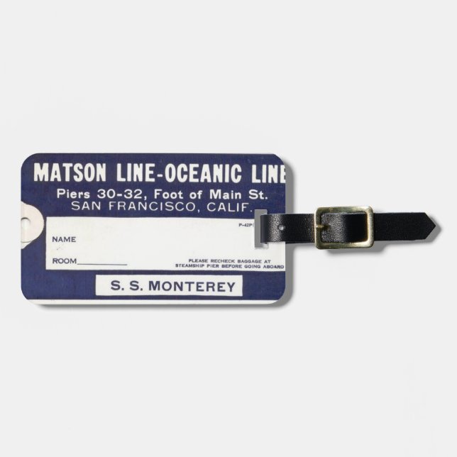 Vintage Cruise Line Luggage Tag (Front Horizontal)