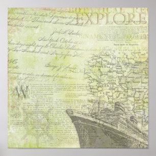 Vintage Cruise Liner. Poster