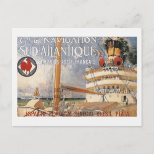 Vintage Cruise Ship Travel Advertising Postcard