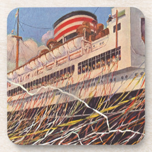 Vintage Cruise Ship Vacation; Bon Voyage Party! Coaster