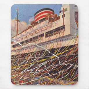 Vintage Cruise Ship Vacation; Bon Voyage Party! Mouse Pad