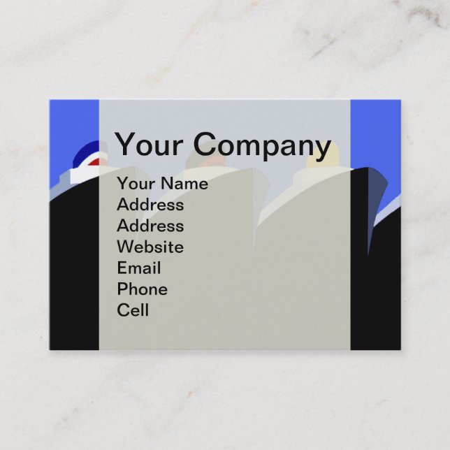 Vintage Cruise Ships Art Deco Poster Business Card (Front)