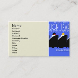 Vintage Cruise Ships Art Deco Poster Business Card