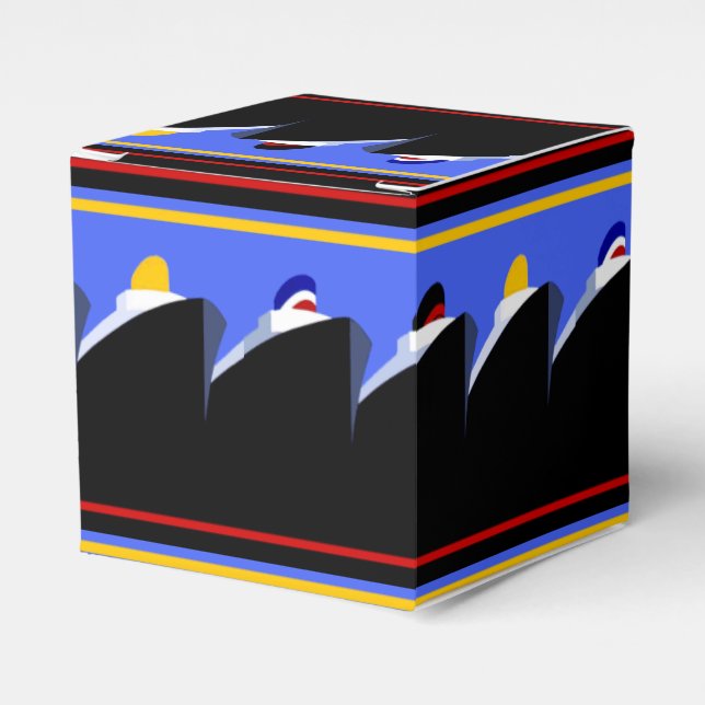 Vintage Cruise Ships Art Deco Poster Favour Box (Front Side)