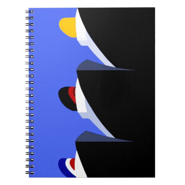 Vintage Cruise Ships Art Deco Poster Notebook (Front)