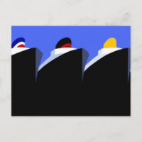 Vintage Cruise Ships Art Deco Poster