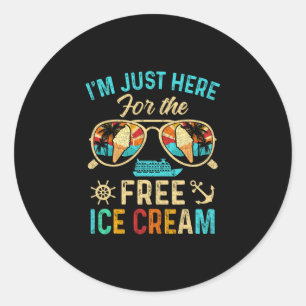 Vintage Cruise Vacation I'm Just Here For The Free Classic Round Sticker