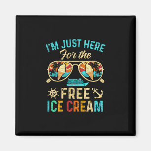 Vintage Cruise Vacation I'm Just Here For The Free Magnet