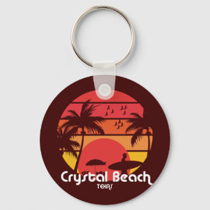 Vintage Crystal Beach Texas Key Ring