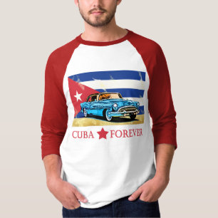 Vintage Cuba Flag Classic Car T-Shirt