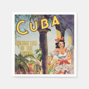 Vintage Cuba Holiday Isle of Tropics Napkin