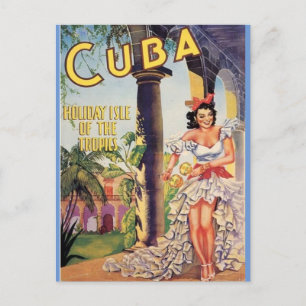 Vintage Cuba Holiday Isle of Tropics Postcard