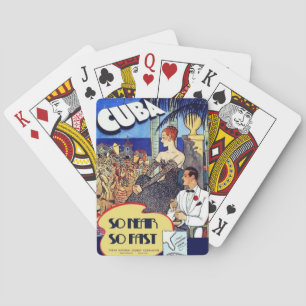 Vintage Cuba So Near So Fast Travel Playing Cards