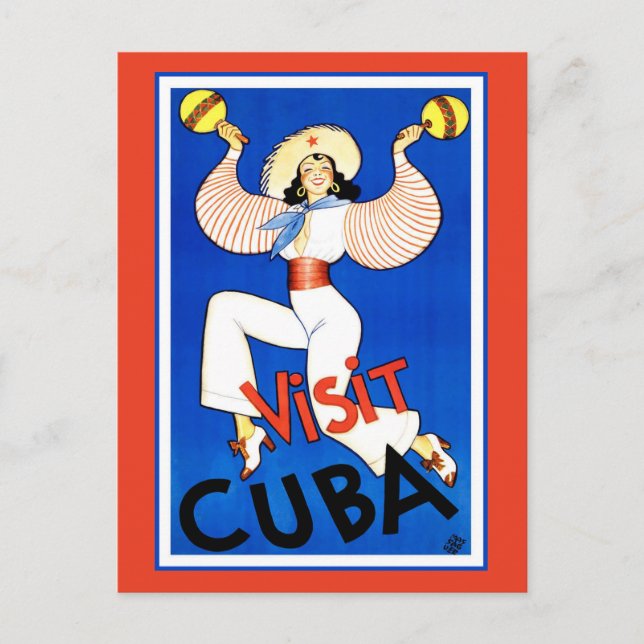 Vintage Cuba Travel Advertisement Postcard (Front)