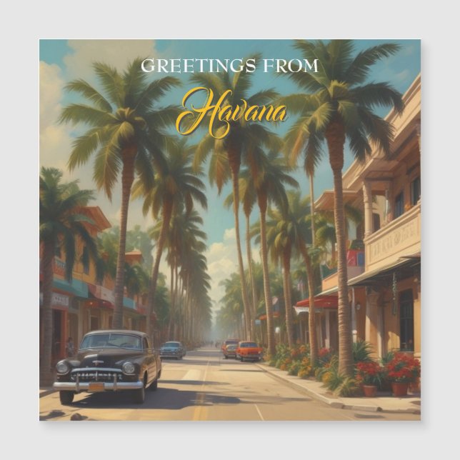 Vintage Cuba Travel - Greetings From Havana Card (Front)